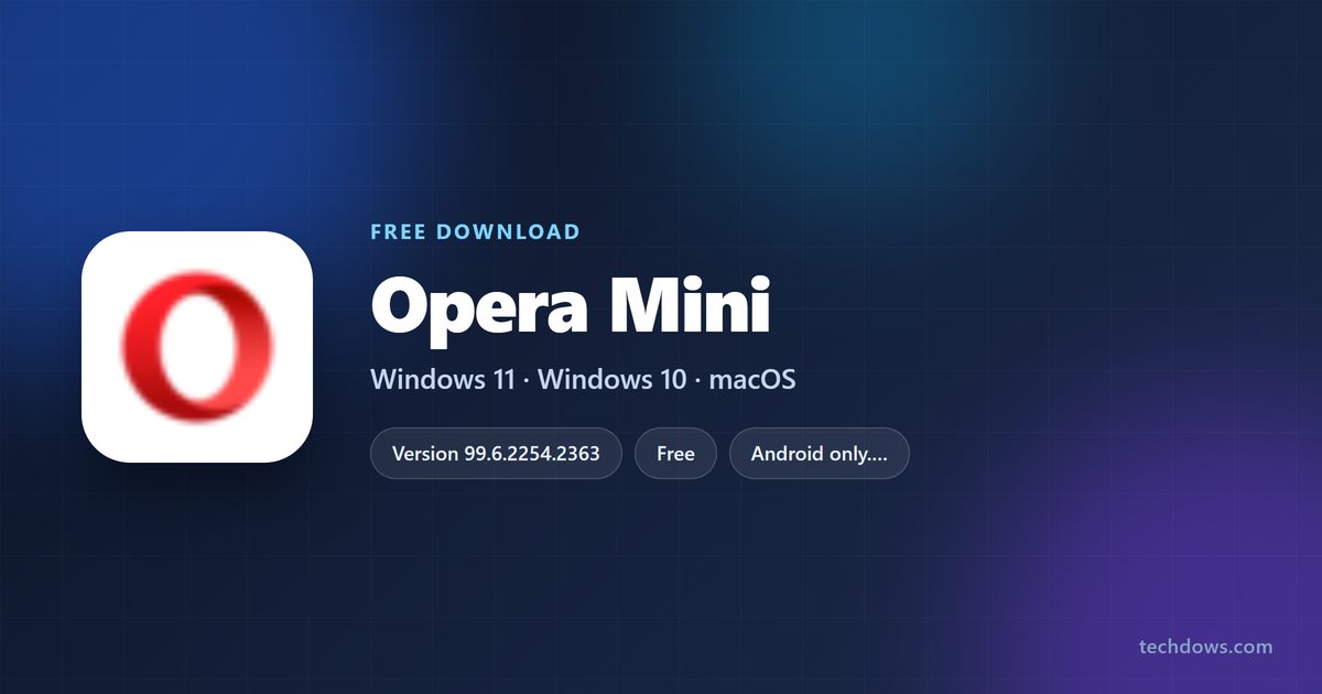 Opera Mini version, price, platforms and official sources