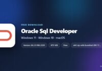 Oracle SQL Developer card with version, size and supported systems