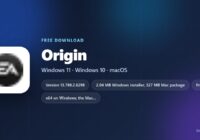 Origin logo with version, size and supported systems