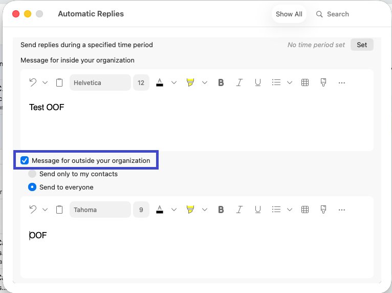 Outlook for Mac outside-organization reply options with Send to everyone selected