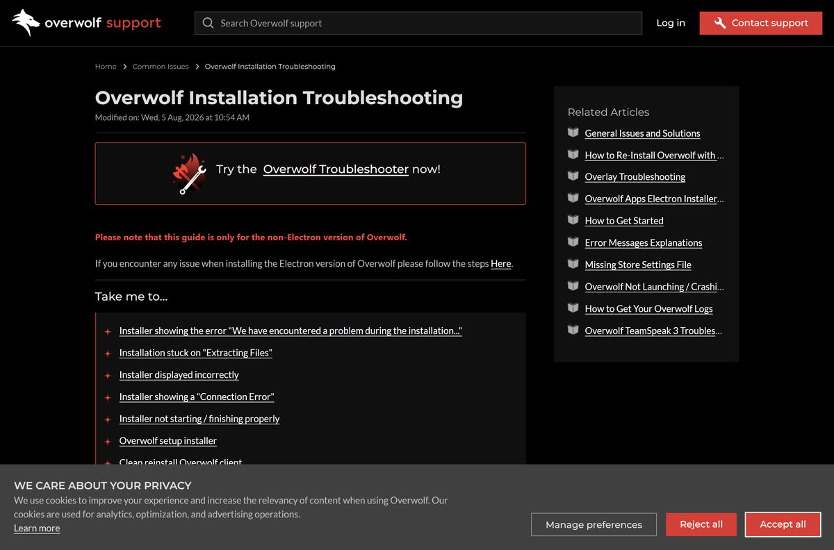 Overwolf installation troubleshooting guide with fixes for setup errors