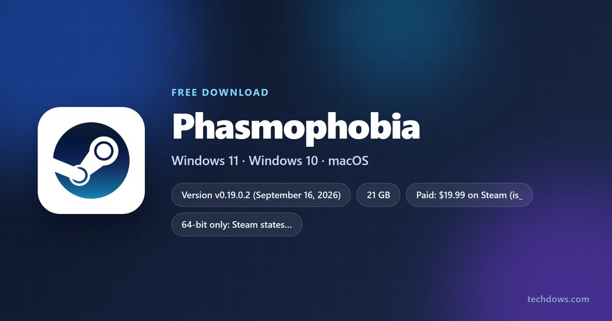 Phasmophobia price, storage, developer and supported platforms