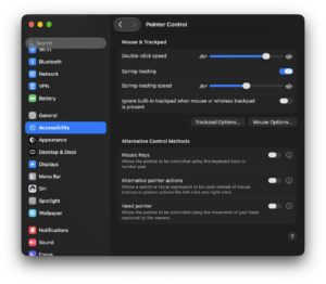 Pointer Control Alternative Methods Mouse Keys