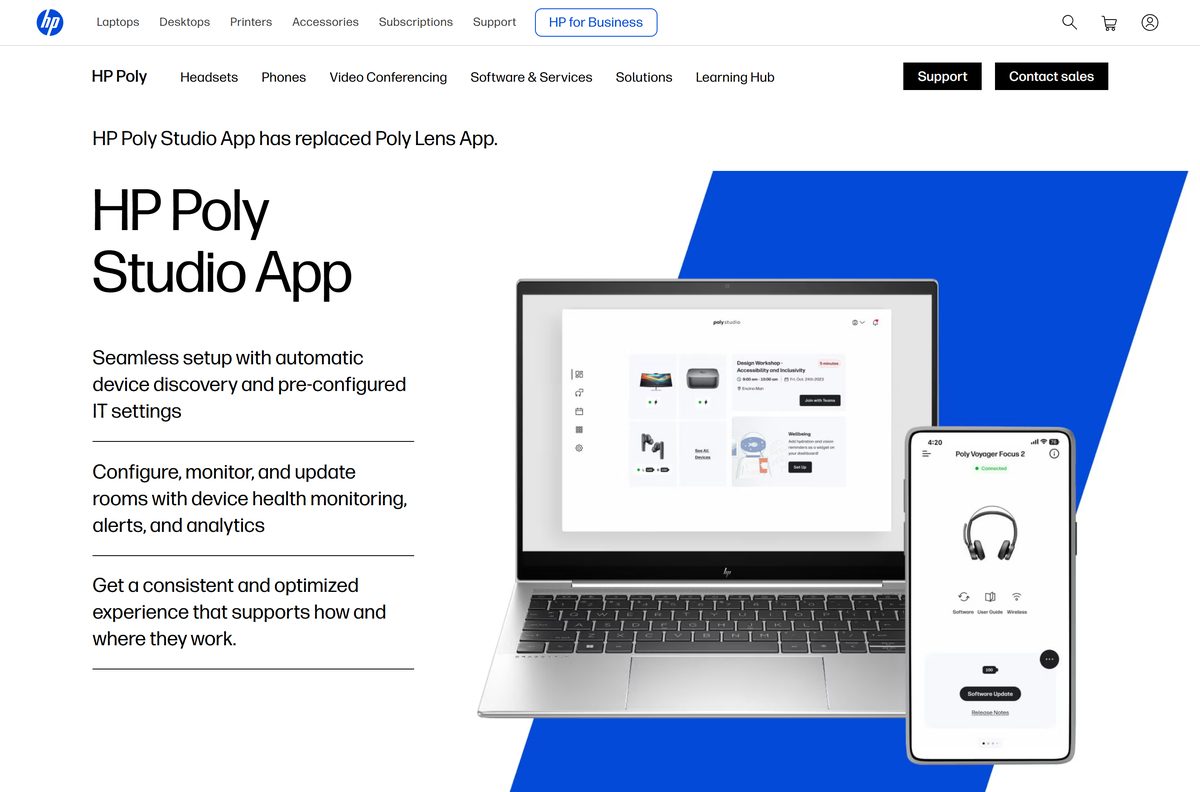 HP page with Windows, Windows ARM and MacOS download buttons