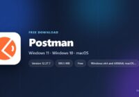 Postman logo with version, download size and supported systems
