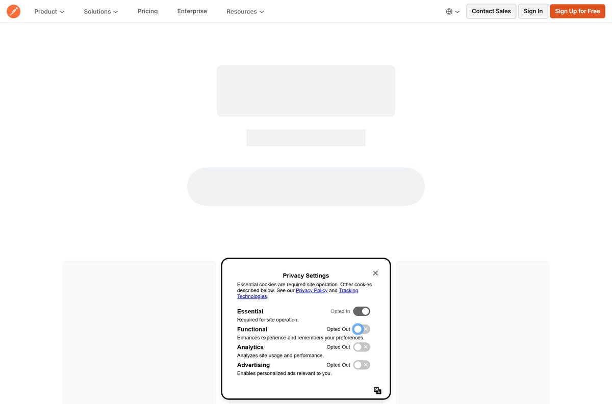 Postman pricing page comparing Free, Solo, Team and Enterprise plans