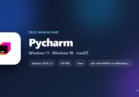 PyCharm logo with version, size and supported systems