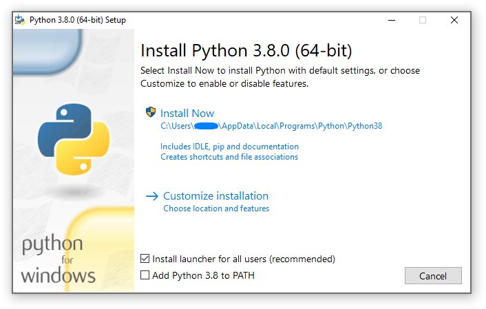 Python Windows installer window with Install Now and Customize installation options