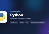 Python card with version, file size and supported systems