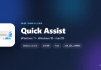 Quick Assist logo with version, size and supported Windows builds