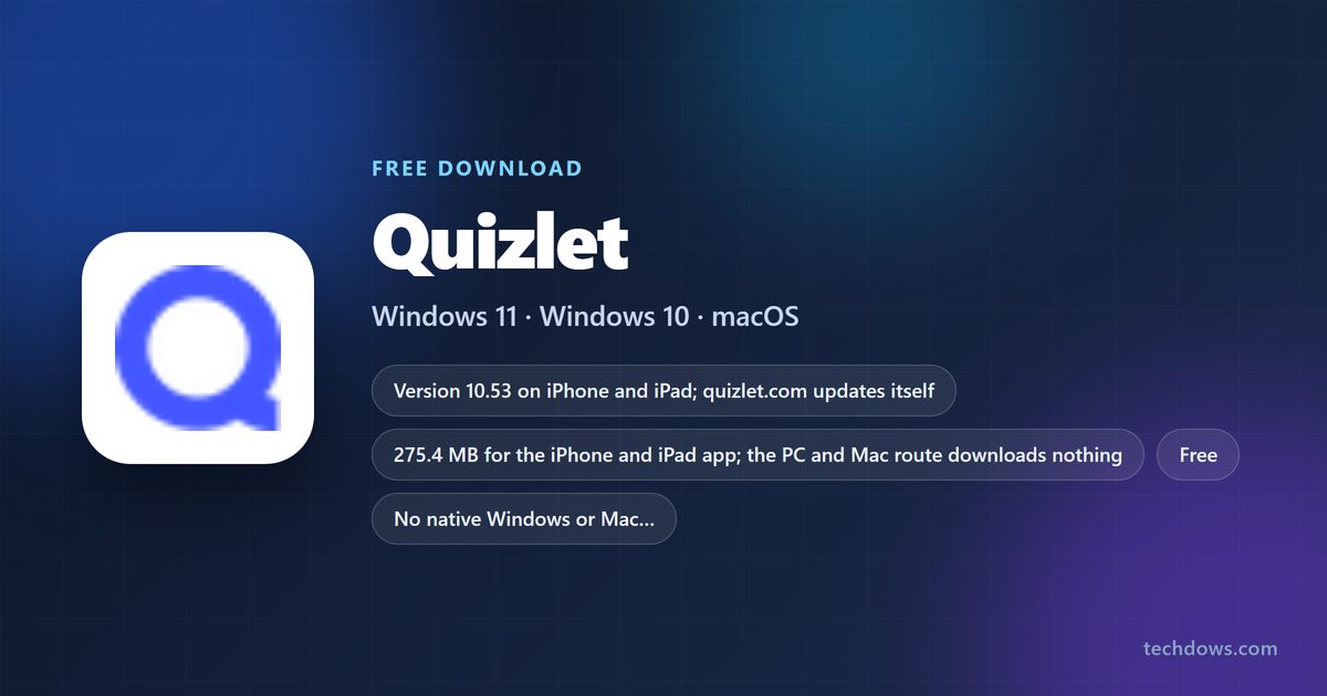 Quizlet download options, price and supported devices