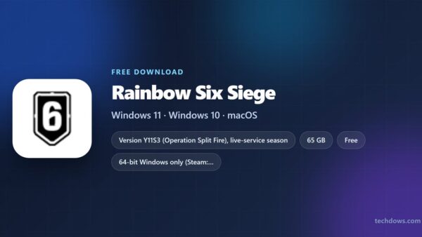 Rainbow Six Siege price, storage, developer and supported Windows versions