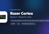 Razer Cortex card with installer size and supported Windows versions