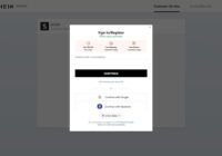 SHEIN Support page Sign In/Register modal with email field