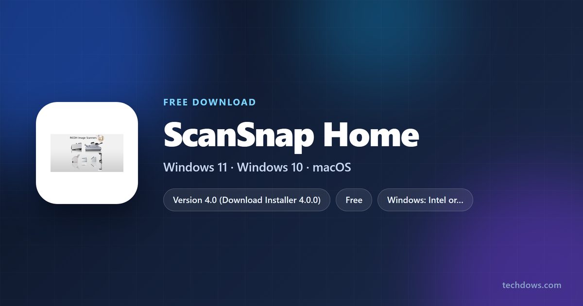 ScanSnap Home version, licence, supported systems and disk space