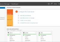 Server Manager Dashboard showing Quick Start options and server roles