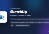 SketchUp card listing version, sizes and system requirements