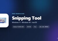Snipping Tool logo with version, size and supported systems