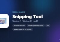 Snipping Tool logo with version, size and supported systems