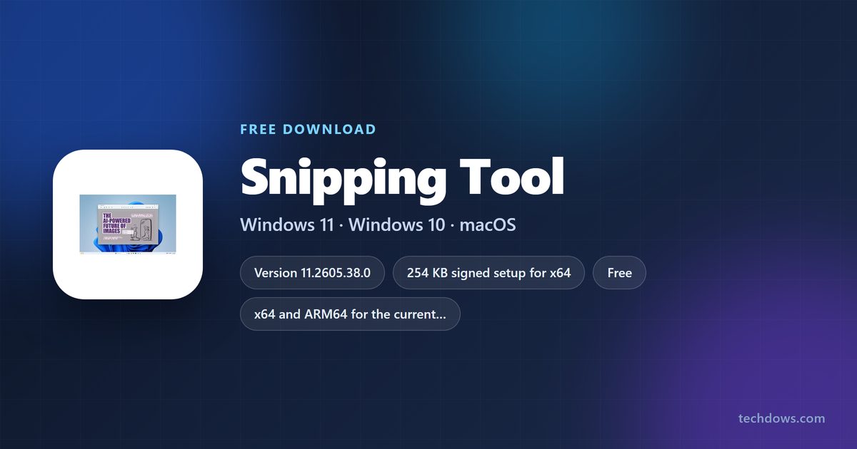 Snipping Tool price, version, licence and setup sizes at a glance