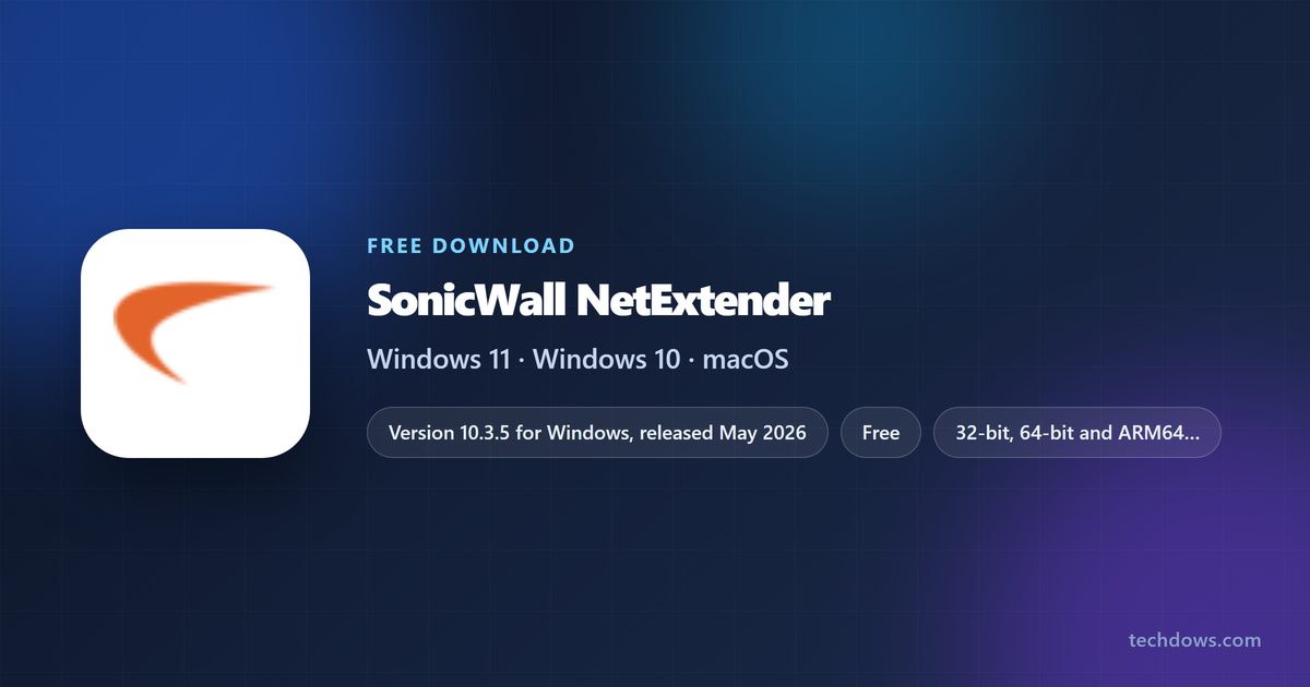 SonicWall NetExtender card listing version, licence, platforms and architectures