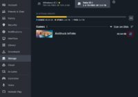 Steam Settings Storage tab showing drive list, add-library button, and Move option