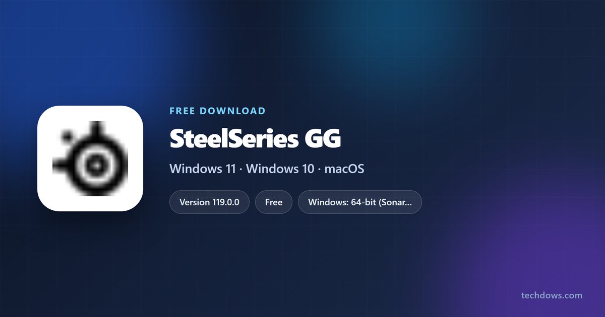 SteelSeries GG logo with supported systems and price