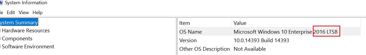 System Information window with OS Name and Version fields