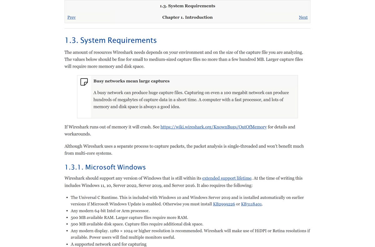 User guide page listing supported Windows, macOS and Linux platforms