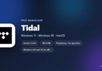 TIDAL logo beside version, installer size and supported systems