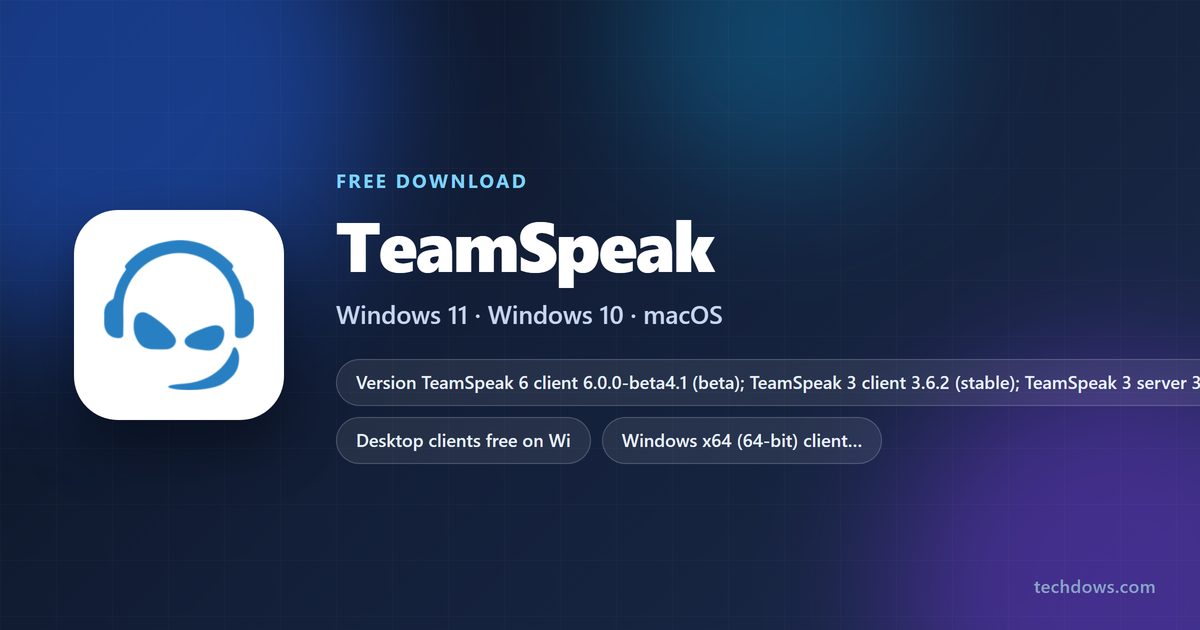 TeamSpeak client versions, platforms, price and developer at a glance