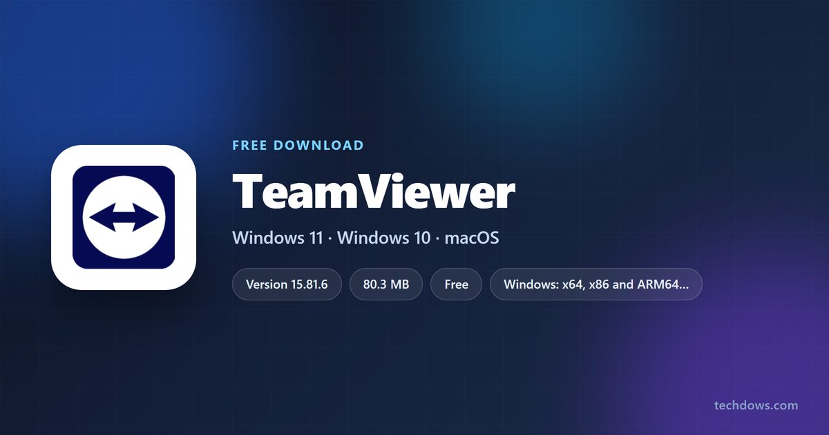 TeamViewer version, licence, download sizes and supported systems