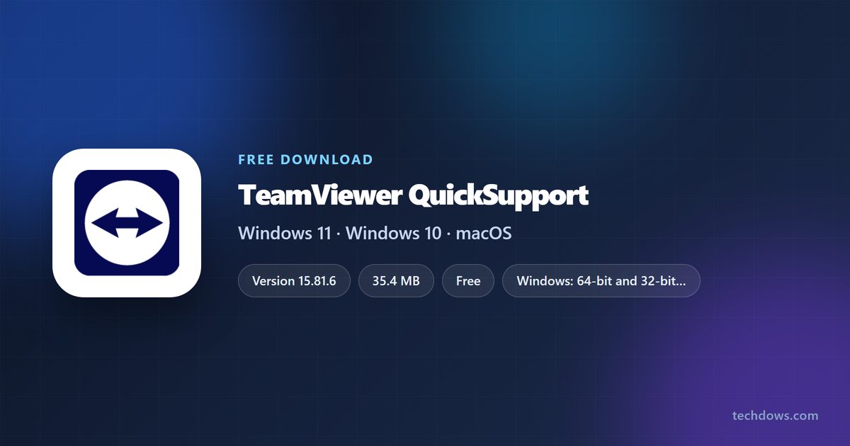 TeamViewer QuickSupport version, licence, file sizes and supported systems