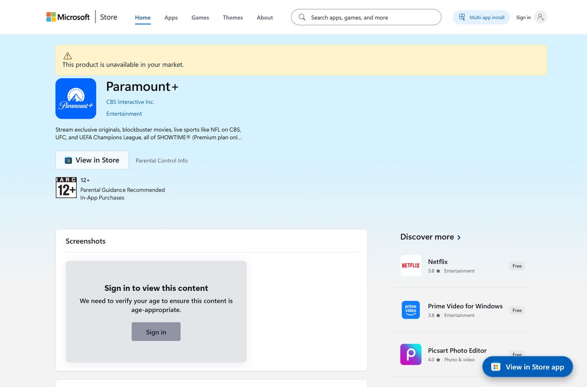 Second Microsoft Store listing for Paramount+ aimed at Xbox consoles