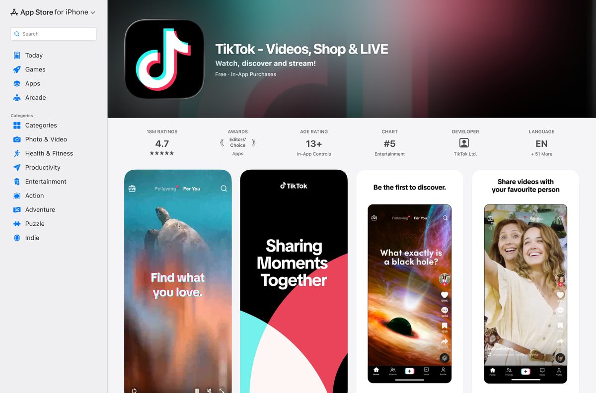 App Store compatibility list showing iPhone, iPad and Apple Vision only
