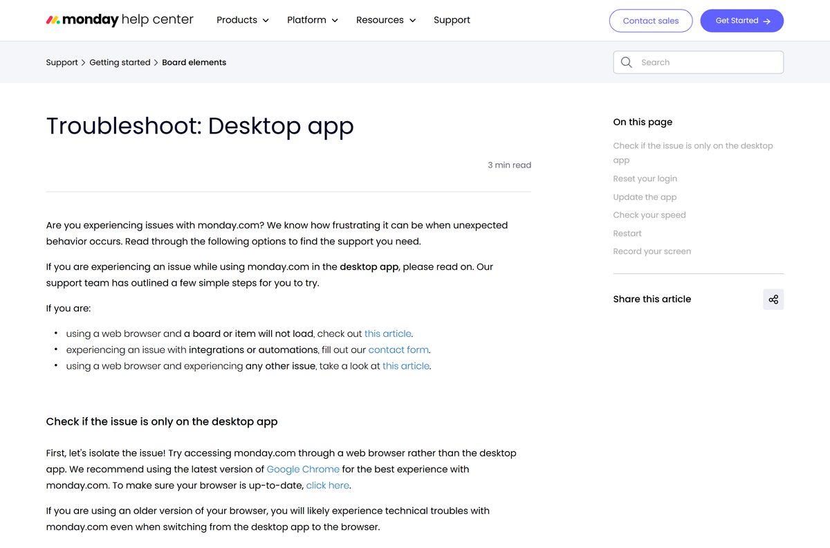 monday.com troubleshooting steps for desktop app problems