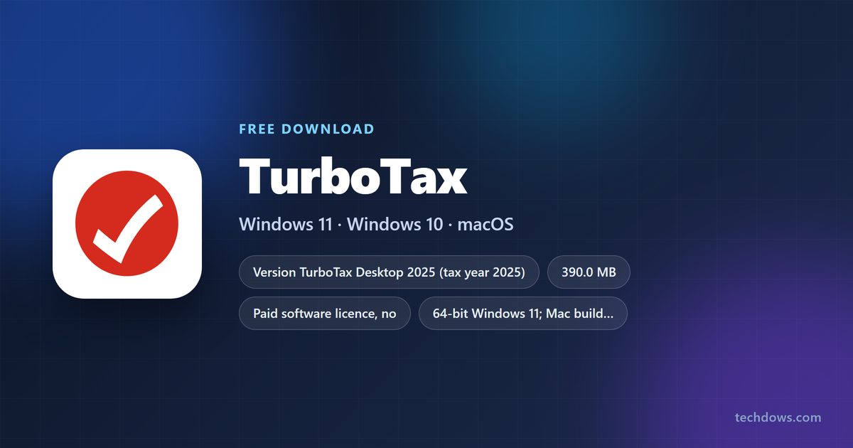 TurboTax Desktop 2025 download details for Windows and Mac
