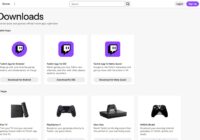 Twitch Downloads page listing only mobile and TV apps