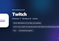 Twitch logo with version, size and supported systems
