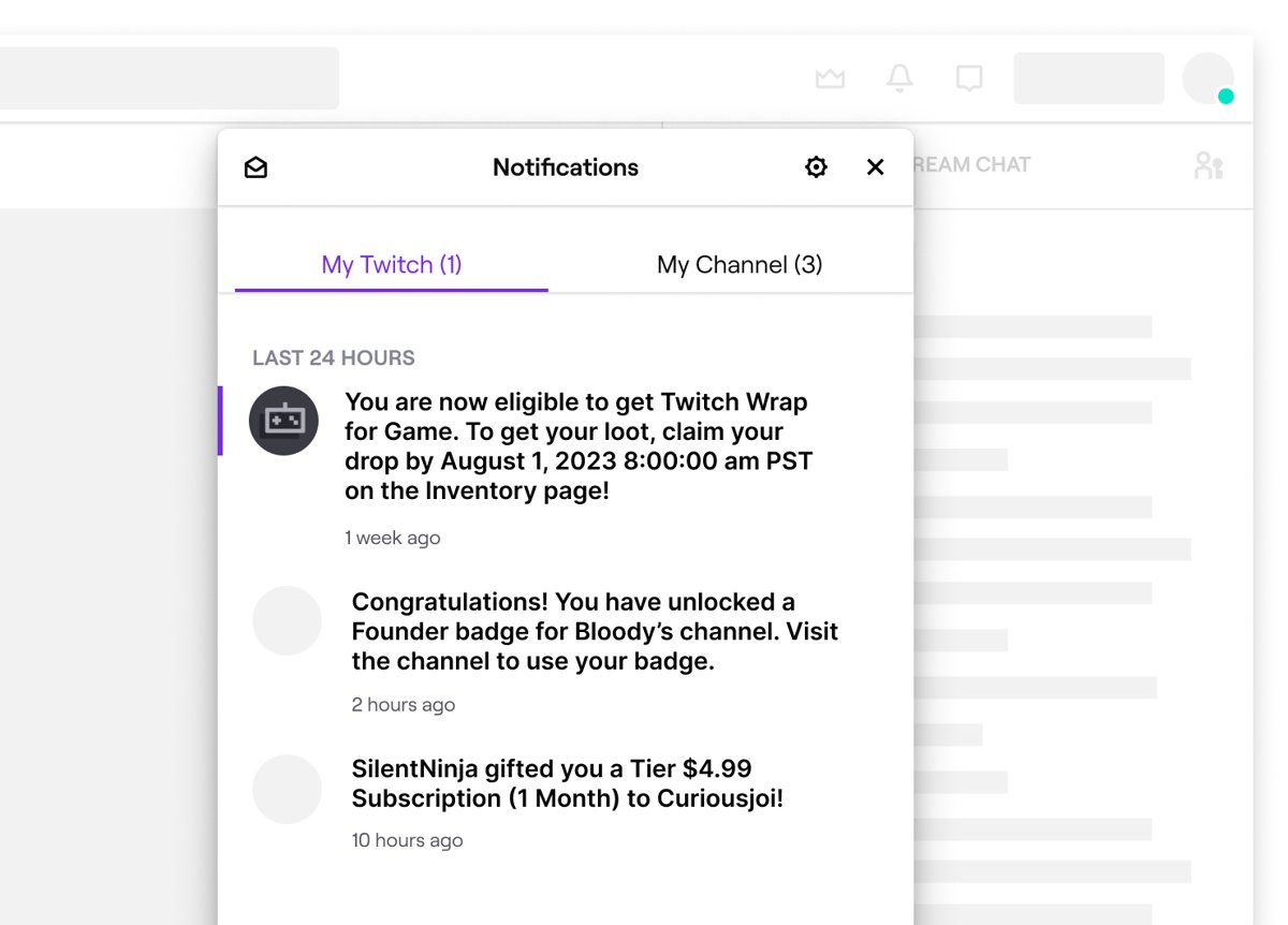 Twitch notification announcing a Drop is ready to claim