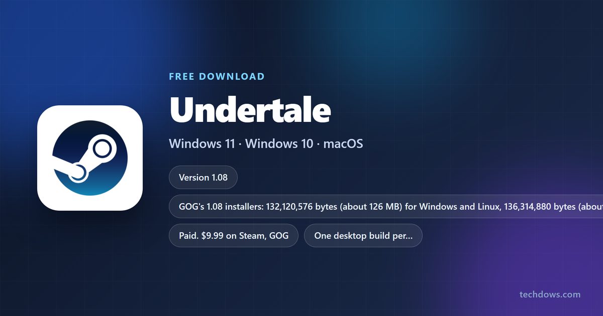 Undertale price, supported systems and official download stores