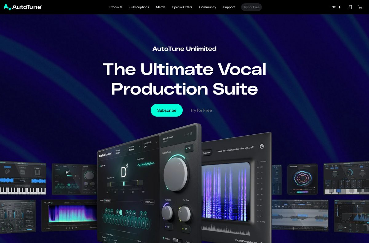 Auto-Tune Unlimited subscription page with monthly and annual billing