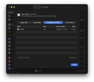 Unsupported Apps In Documents Storage