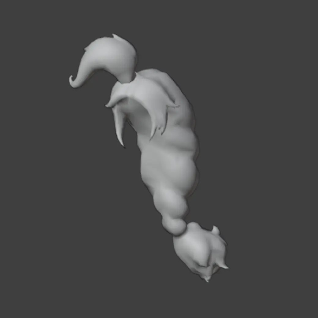 Untextured 3D mesh of a Roblox hair accessory
