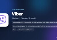Viber card listing version, file sizes and supported operating systems