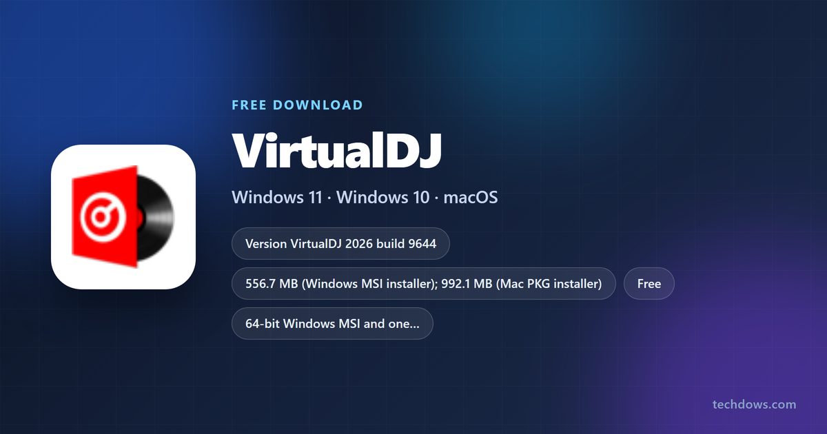 VirtualDJ price, download sizes and supported systems