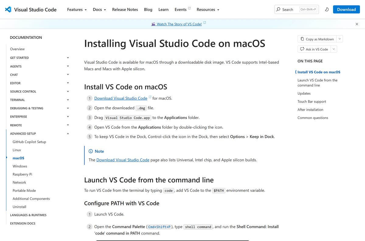 macOS setup guide showing the drag to Applications step