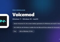 Voicemod card listing platforms, installer size and license