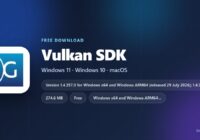 Vulkan SDK card with version, sizes and supported systems