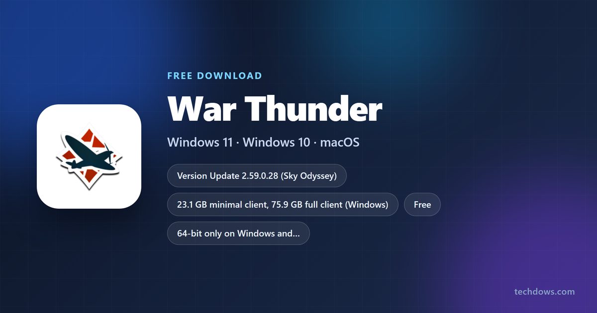 War Thunder price, storage, developer and supported platforms